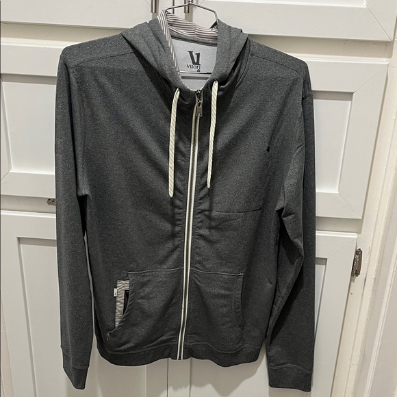 Vuori Men's Charcoal Zip-Up Sweater